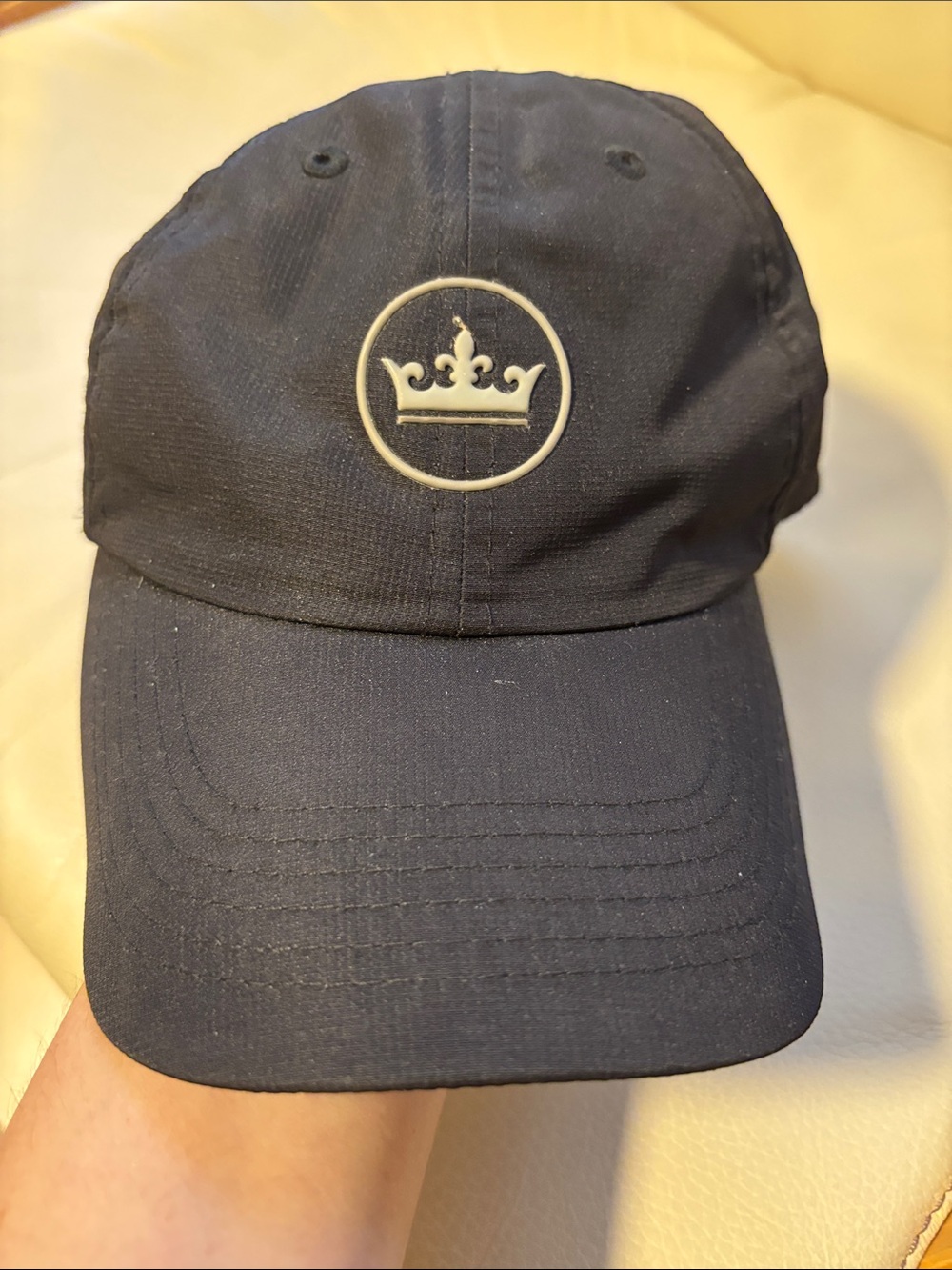 Peter Millar Black Baseball Hat with Embroidered Crown